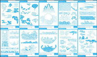 Watermark Vector clouds moire