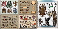 Ancient coat of arms vector material