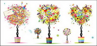 Colorful pattern composed of small trees