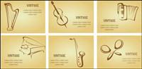 Simple Vector musical theme cards