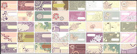 Flower theme line drawings card Vector