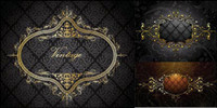 European gold border shading pattern vector material