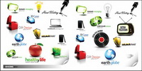 Beautiful three-dimensional icon vector material