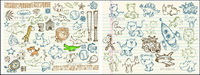 Cute graffiti pattern vector material