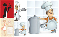 Cartoon waiter image - Vector