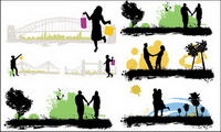 People, buildings, scenes silhouette 01