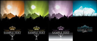 Beautiful scenery silhouette vector material