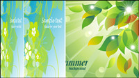 Fresh summer flowers mirage vector background material -4