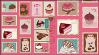 Cartoon illustration of stamps 01 - Vector