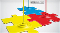 Paint art design style vector material -4