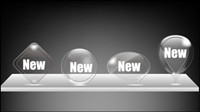 Transparent Crystal icons - vector material