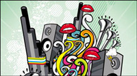 The trend of music posters 03-- vector material