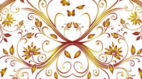 Flower and butterfly pattern background vector material