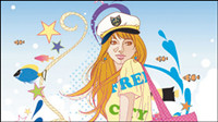 Exquisite cartoon fashion crush 01 - vector