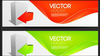Fashion arrow banner design vector material -2