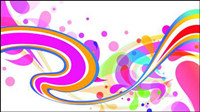 The black background of the colorful pattern vector material -4