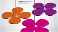 Paint drip shape design background vector material -6