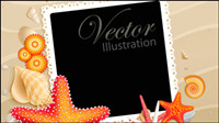 Shells and starfish material 05 - vector