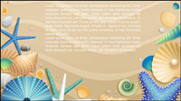 Exquisite cartoon ocean background 03 - vector