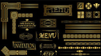 Gold ornate classical lace vector material -2