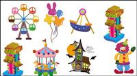 Cute cartoon of the playground icon 02 - vector