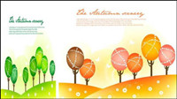 Seasonal changes landscape illustrator vector material -1