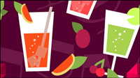 Cartoon beverage background 01 - vector