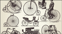 European-style old-fashioned means of transport 01 - Vector
