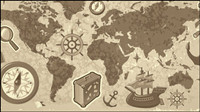 Travel and tourism elements of vector material -2