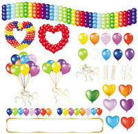 Beautifully colored balloons 05-- vector material