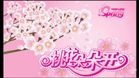 Pink spring - Peach Flowers hanging flags