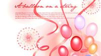 Colorful festive balloon ribbon fireworks background vector material -1