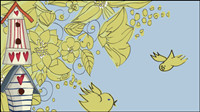 Lovely house vector material -2