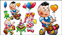 Cartoon baby food toys 01 - vector