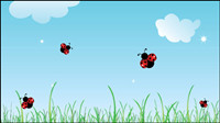 Summer cartoon images 01 - vector