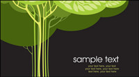 Cartoon line is issued on a tree 05 - vector