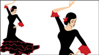 Exquisite cartoon dancer 05-- vector material