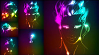 Bright line drawing beautiful women - vector