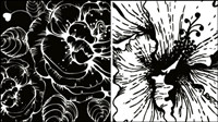 Print flowers vector material -2