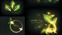 Glare green leaves vector material