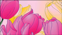 Hand-painted tulips vector material -2