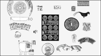 Ancient pattern 01 vector material