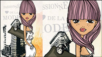 Fashion Shopping Girl 03 - vector material