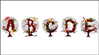 Christmas letters Tree 03 - Vector
