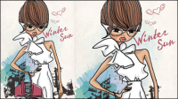 Fashion Shopping Girl 02 - vector material