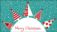 Cartoon Christmas background 02 - Vector material