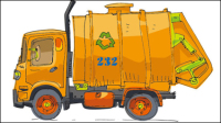 Hand-painted cartoon car 03 - vector material