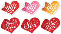 Hearts label - vector material