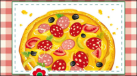 Cartoon pizza 03 - vector material