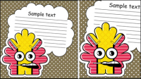 Cartoon stickers background 03 - vector material